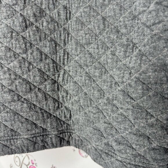 Eddie Bauer jacket pull over quilted sweater grey logos comfy thick warm quilt - Picture 6 of 10